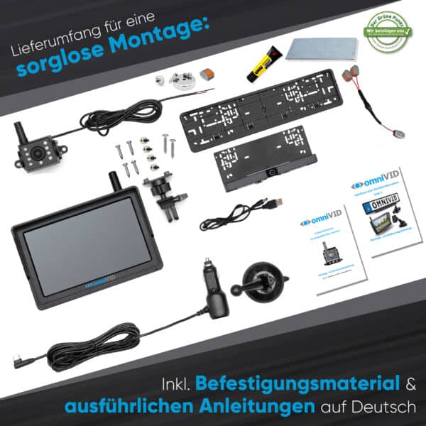 omniVID Equi-Cam Bundle(Rückfahrkamera & Hängerkamera) mit Monitor 5 Zoll - Sicherheit für Pferd und Ladung – Bild 3