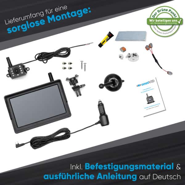omniVID Equi-Cam Bundle(Rückfahrkamera & Hängerkamera) mit Monitor 5 Zoll - Sicherheit für Pferd und Ladung – Bild 10
